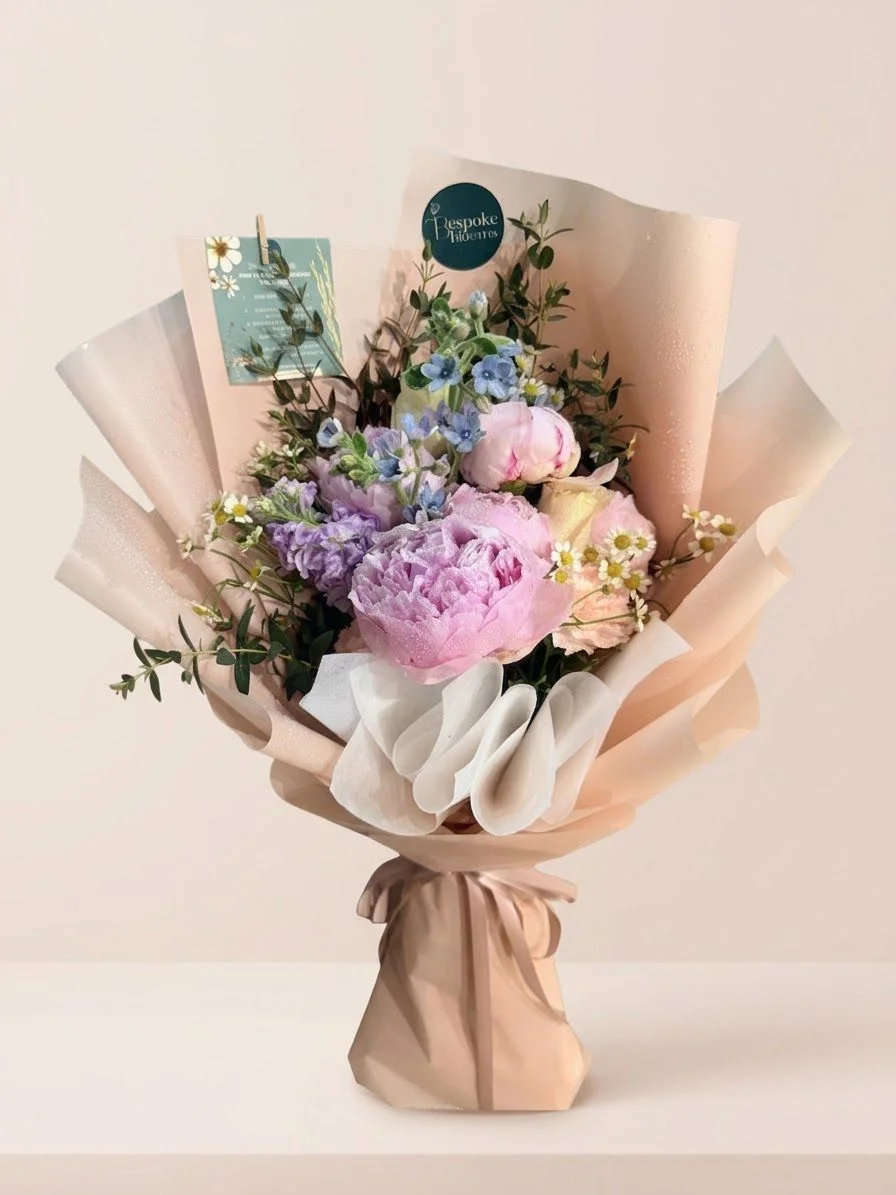 Lisse peony bouquet by Bespoke Blooms